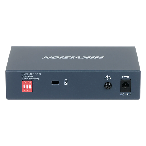 Switch 4 porturi PoE Gigabit, 1 port Hi-PoE, 1 port uplink 1G - HIKVISION DS-3E0505HP-E [3]