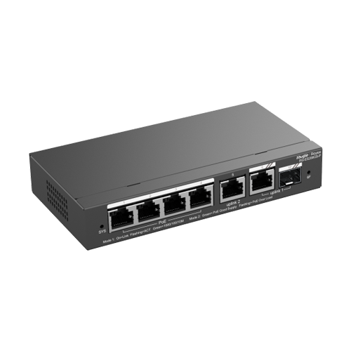 Switch 4 porturi PoE Gigabit 54W, uplink 2 x RJ45 + 1 x SFP, Cloud Management - Ruijie RG-ES206GS-P [3]