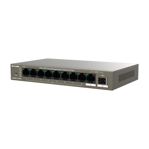 Switch 8 porturi PoE Gigabit, uplink 1 x RJ45 + 1 x SFP Gigabit, 92W, Cloud Management - IP-COM G2210P-8-102W [2]