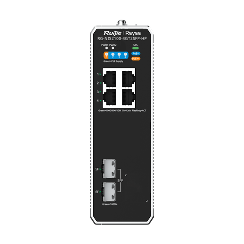 Switch industrial 3 x RJ45 1G PoE+, 1 x RJ45 1G Hi-PoE, 2 x SFP 1G, Cloud Management - Ruijie Reyee RG-NIS2100-4GT2SFP-HP [3]
