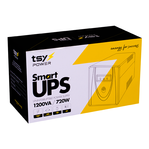 UPS TSY Power, 1200VA/720W, LED, AVR-repornire automata, Management, 4 x Schuko, 2 x RJ45, 1 X USB type B TSY-MP-1K2-LED [3]