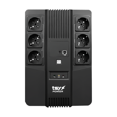 UPS TSY Power, 600VA/360W, LED, AVR-repornire automata, Management, 6 x Schuko, 2 x RJ45, 1 X USB type B TSY-D-0K6-LED [1]