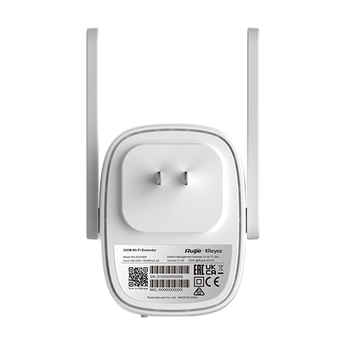 Wireless Extender Wi-Fi 4, 2.4 GHz, 1 x RJ45 10/100 Mbps, Cloud Management - Ruiie RG-EW300R [4]