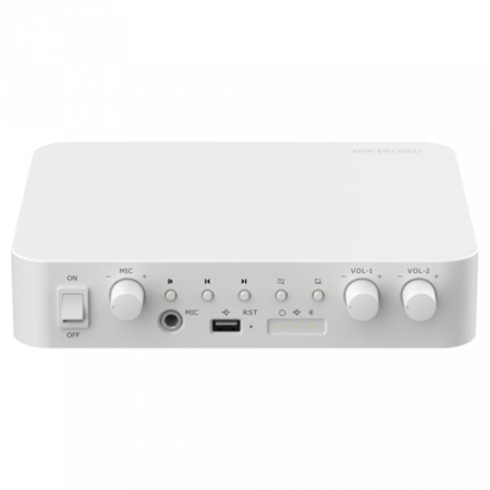 Detectie incendiu - Amplificator IP doua zone, 80W, Alarma, USB, Bluetooth - HIKVISION DS-QAE1A80G1-VB