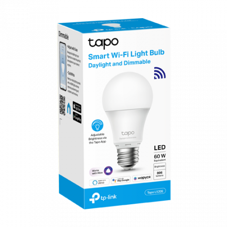 Bec smart Wi-Fi, lumina naturala 4000K ajustabila, 806 lm, E27 - TP-Link Tapo TapoL520E [1]