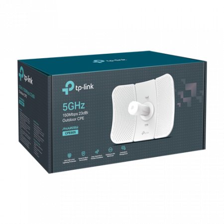 Bridge wireless, Wi-Fi 4, 5GHz, 23 dBi, 20 km, 1 x RJ45 10/100 Mbps, PoE pasiv - TP-Link CPE605 [2]