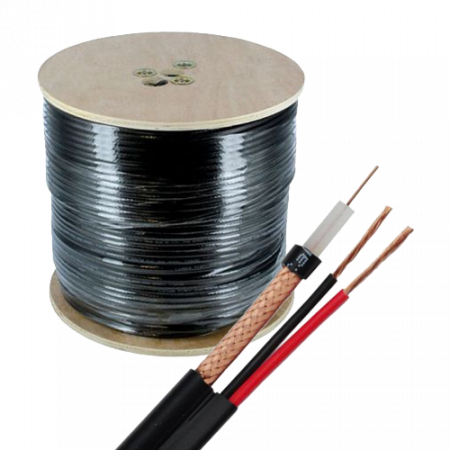 Cabluri COAXIALE - Cablu coaxial RG59 + alimentare 2x0.75, 305m, negru TSY-RG59+2X0.75-B