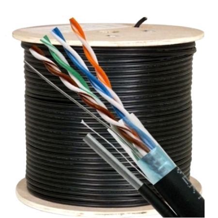 Cablu FTP autoportant, cat 5E, CUPRU 100%, 305m, negru TSY-FTP5E-MESS [1]