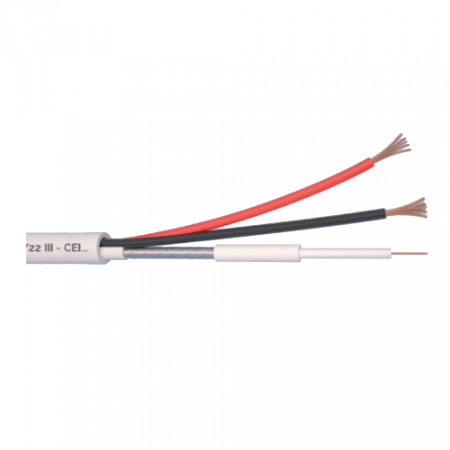 Cabluri COAXIALE - Cablu Microcoaxial + alimentare 2x0.5, Cupru 100%, 100m MCX75-2x0.5