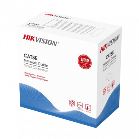 Cabluri DATE - Cablu U/UTP cat5e 0.45mm, cupru integral, cutie 305 metri - HIKVISION DS-1LN5E-EU-C7