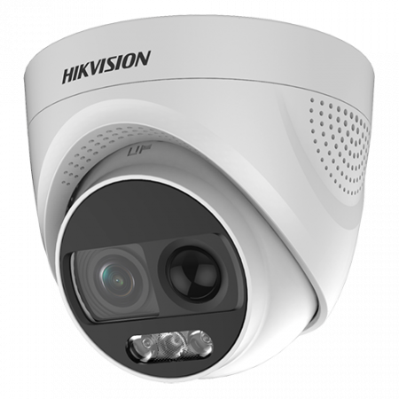 Camere supraveghere analog - Camera ColorVU AnalogHD 2MP cu PIR si alarma incorporata, lentila 2.8mm, lumina alba 20 m - HIKVISION DS-2CE72DFT-PIRXOF28