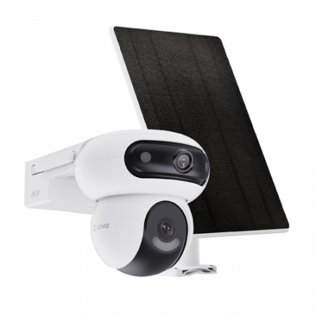 Camere supraveghere Wi-Fi & 4G - Camera IP PT Dual-Lens 4MP + panou solar 8W, Wi-Fi6, Baterie 10.400 mAh, Audio, IR 35M - EZVIZ CS-HB90/SP(2x4MP)