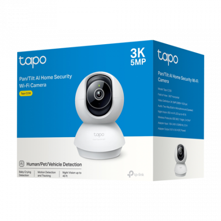 Camera IP Smart Wi-Fi, 3K 5MP, Pan&Tilt, Audio bidirectional, Alarma - TP-Link Tapo TapoC230 [2]
