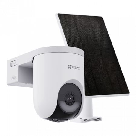 Camere supraveghere Wi-Fi & 4G - Camera IP Wi-Fi6 PT + panou solar 5W, 4MP, baterie 5.200 mAh, Audio bidirectional, Alarma - EZVIZ CS-HB8c-SP(4MP)