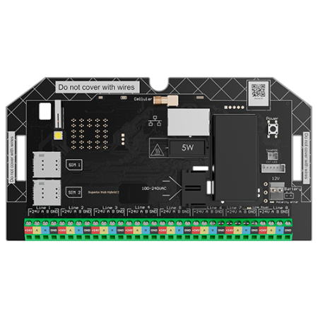 Centrale efractie - Centrala alarma Superior Hub Hybrid 2, Ethernet, fara carcasa - AJAX SuperiorHubHybrid2(NC)
