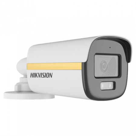 Supraveghere video - ColorVu, Dual Light - Camera analog 2MP, lentila 2.8mm, IR 40m, WL 40m, TVI/AHD/CVI/CVBS, Mic. - HIKVISION DS-2CE12DF3T-LFS-2.8mm