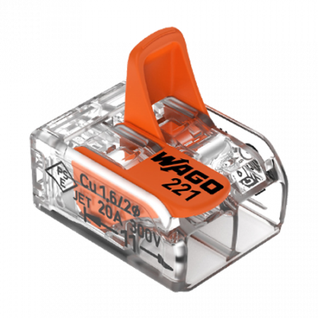 Conector derivatie 2 fire, max. 4 mmÂ² (100 buc.) - WAGO 221-412 [2]
