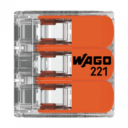 Conector derivatie 3 fire, max. 4 mmÂ² (50 buc.) - WAGO 221-413 [2]