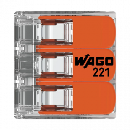 Conector derivatie 3 fire, max. 6 mmÂ² (30 buc.) - WAGO 221-613 [2]