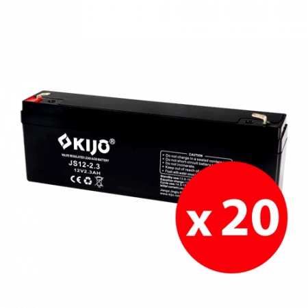 Detectie efractie - Cutie 20 acumulatori JS12-2.3 - KIJO JS12-2.3-BAX