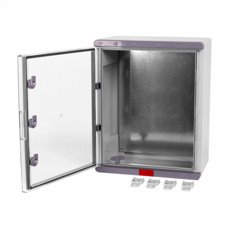 Cutie distributie IP67 din ABS gri, usa transparenta, placa metalica, 400x500x240 mm PS405024 [2]