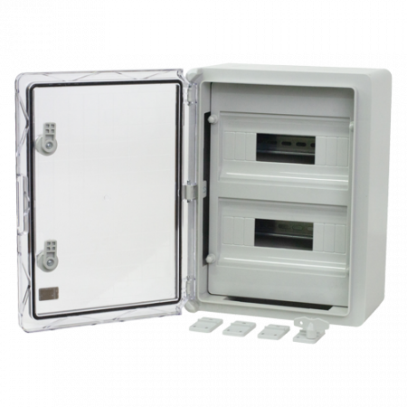 Cutie modulara IP65 din ABS gri, usa transparenta, 2 x 12 module, 300x400x170 mm PP3114 [1]