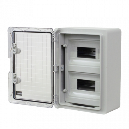 Cutie modulara IP65 din ABS gri, usa transparenta, 2 x 9 module, 250x350x150 mm PP3112 [3]