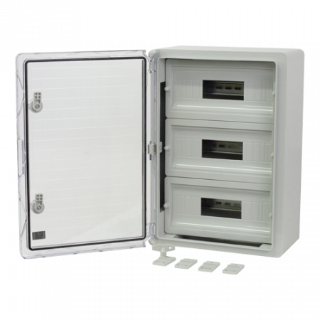 Cutie modulara IP65 din ABS gri, usa transparenta, 3 x 15 module, 350x500x190 mm PP3116 [1]