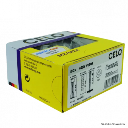 Diblu universal M6x40 cu guler + surub MZK (50 buc.) - CELO 9641MZKSZ [2]