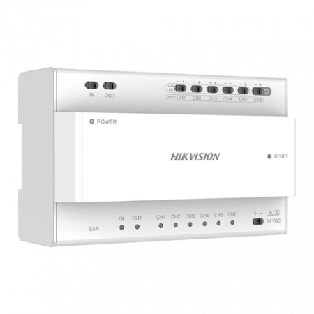 Accesorii interfoane - Distribuitor Video/Audio 2 fire pentru 6 posturi - HIKVISION DS-KAD706Y