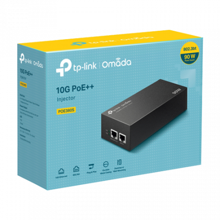 Injector Hi-PoE, 2 x RJ45 10G, 90W - TP-Link Omada POE380S [1]