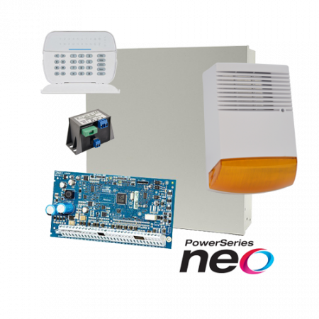 Kituri sisteme de alarma - Kit alarma la efractie DSC NEO cu sirena exterioara KIT2016BS
