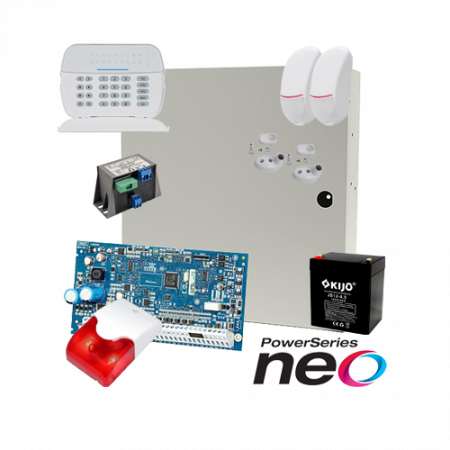 Kituri sisteme de alarma - Kit alarma la efractie DSC NEO cu sirena interioara KIT2016INT