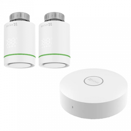 Smart Home - Kit Home Gateway Smart Home + 2 x Termostat inteligent, comunicare wireless ZigBee, EZVIZ CS-T55-A3-A(kit)