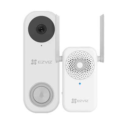 Kit sonerie video EZVIZ, conexiune Wi-Fi, rezolutie 3k, acumulator 5200mAh, PIR detectie miscare, unghi vizualizare ultra-larg, slot SDcard CS-DB2-Pro-3K [1]