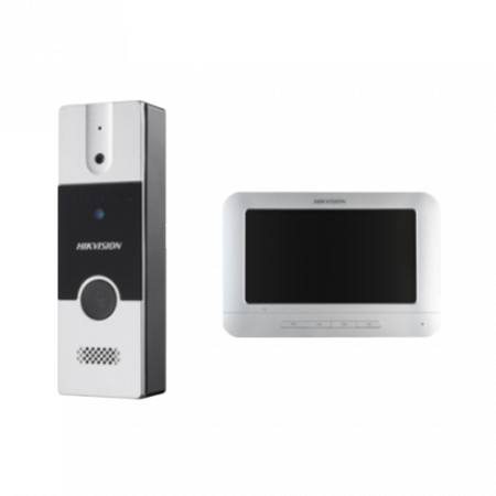 Interfoane - Kit videointerfon analogic 7'', conectare 4 fire - HIKVISION DS-KIS202T