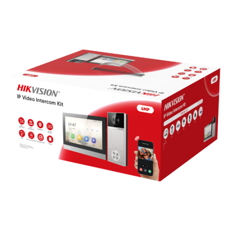 Interfoane - Kit videointerfon IP, 4MP, IR 3m, Wi-Fi 6, 2.4Ghz, IP65 - HIKVISION DS-KIS613-S