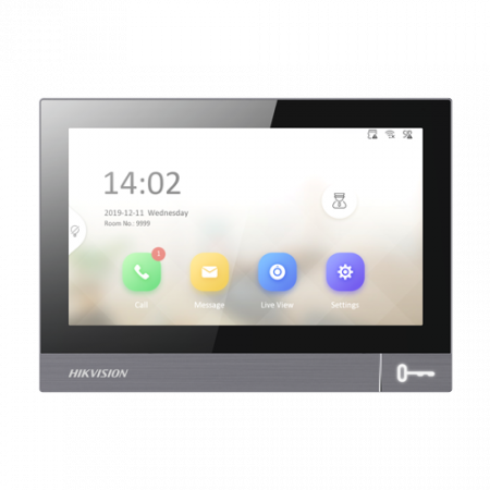 Monitor videointerfon TCP/IP, IPS LCD 7 inch touch screen, WiFi, PoE, Alarma IN - HIKVISION DS-KH8381-WTE1 [2]