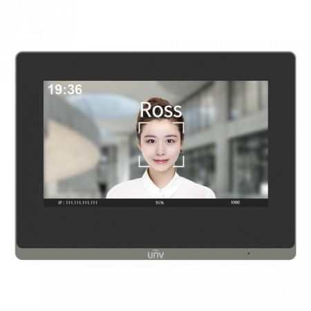Posturi interioare - Monitor videointerfon TCP/IP, LCD TFT Touch Screeen 7 inch, PoE, WiFi - UNV OEI-372S-H-W