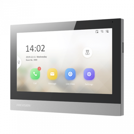 Monitor videointerfon TCP/IP, TFT 7 inch touch screen, WiFi, PoE, Alarma IN - HIKVISION DS-KH8380-WTE1 [1]
