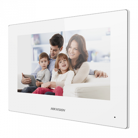 Interfoane - Monitor videointerfon TCP/IP Wireless, Touch Screen TFT LCD 7inch, ALB - HIKVISION DS-KH6320-WTE1-W