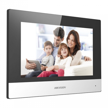 Interfoane - Monitor videointerfon TCP/IP Wireless, Touch Screen TFT LCD 7inch, NEGRU - HIKVISION DS-KH6320-WTE1