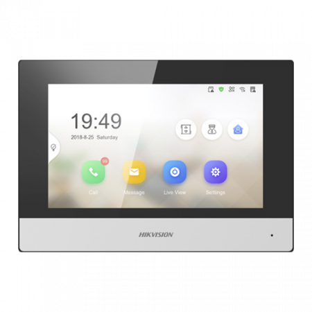 Posturi interioare - Monitor videointerfon Touch Screen TFT LCD 7 inch, conectare 2 fire, Wifi - HIKVISION DS-KH6320Y-WTE2