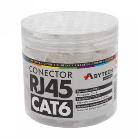 Conectica LAN RJ si FO - Mufa RJ-45 UTP Cat.6 (100 buc) RJ45-CAT6-JAR