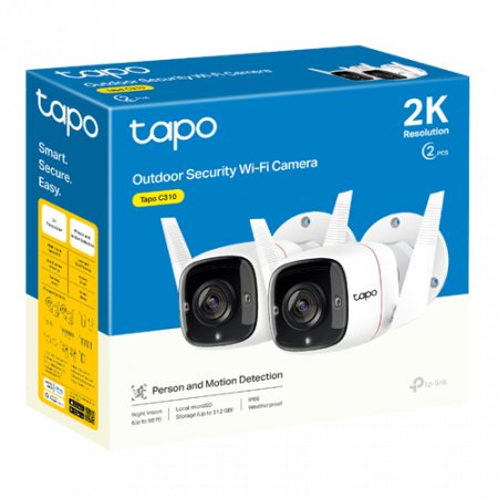 Pachet 2 Camere IP Wi-Fi, 2K, Audio bidirectional, IR 30M - TP-Link Tapo TapoC310P2 [1]