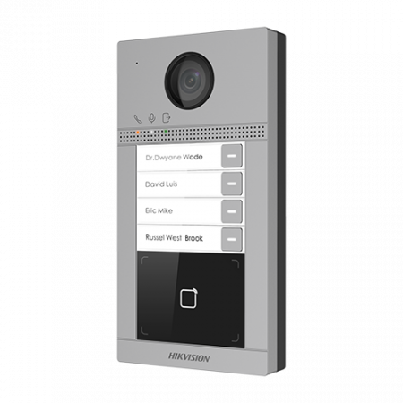 Panou exterior videointerfon TCP/IP pentru 4 familii, Wi-Fi 2.4GHz, control acces integrat - HIKVISION DS-KV8413-WME1 [2]
