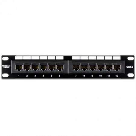 Accesorii rack-uri - Patch Panel 12 porturi RJ45 UTP 10', Cat6 - TRENDnet TC-P12C6