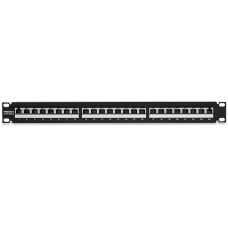 Retelistica - Patch Panel 24 porturi RJ45, Cat6a, Ecranat, 1U - TRENDnet TC-P24C6AS
