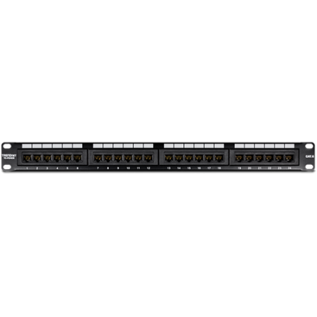 Accesorii rack-uri - Patch Panel 24 porturi RJ45 UTP, Cat6 - TRENDnet TC-P24C6