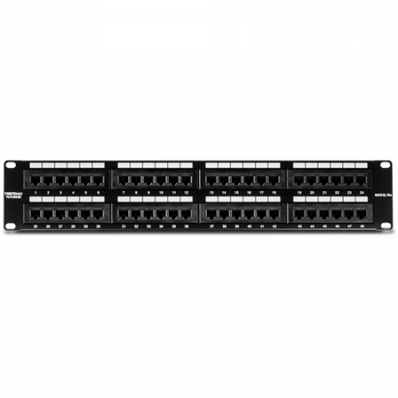 Accesorii rack-uri - Patch Panel 48 porturi RJ45 UTP 19', Cat5/5e - TRENDnet TC-P48C5E